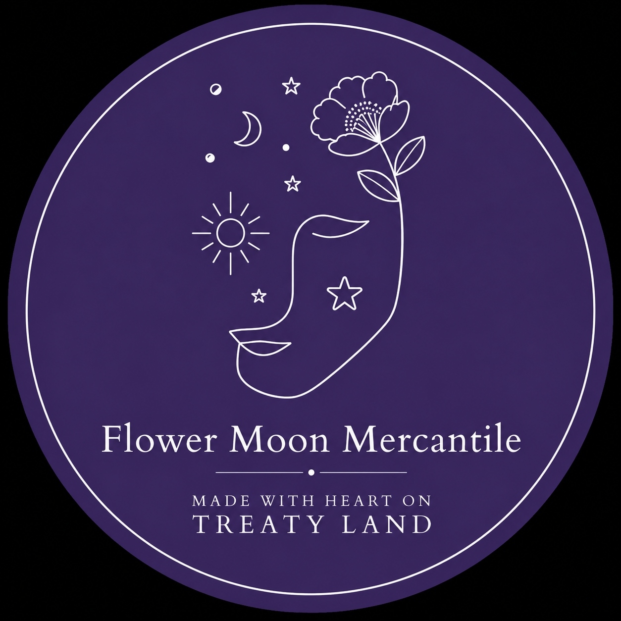 Flower Moon Mercantile moon flower logo